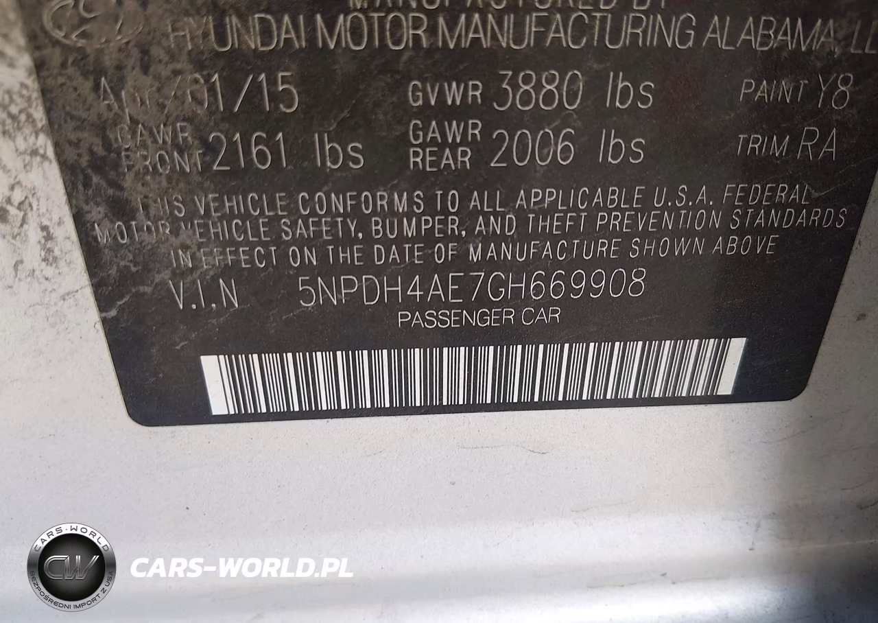 2016 Hyundai Elantra Se VIN:5NPDH4AE7GH669908 - 9