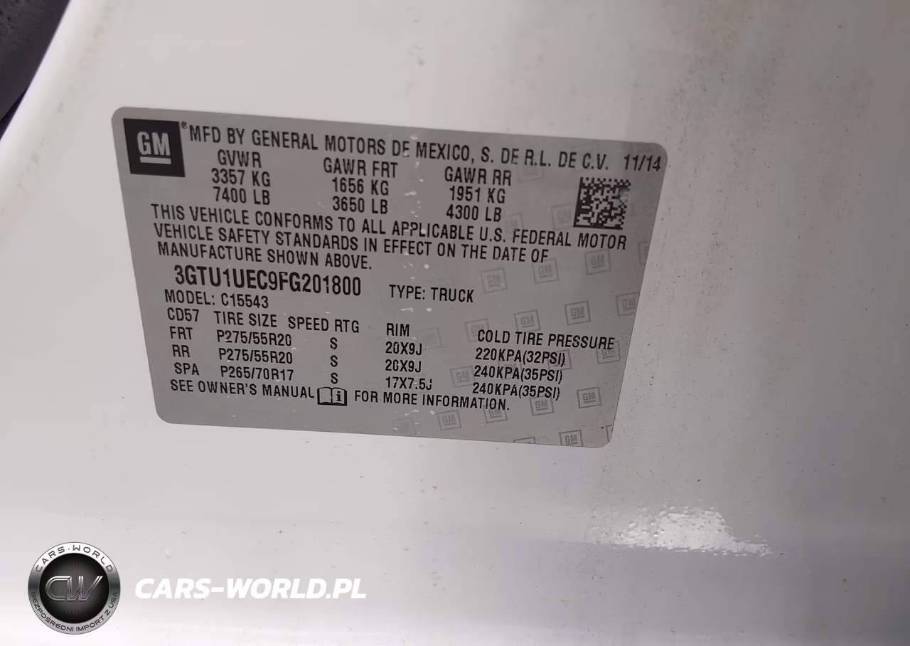 2015 GMC Sierra 1500 Sle VIN:3GTU1UEC9FG201800 - 9