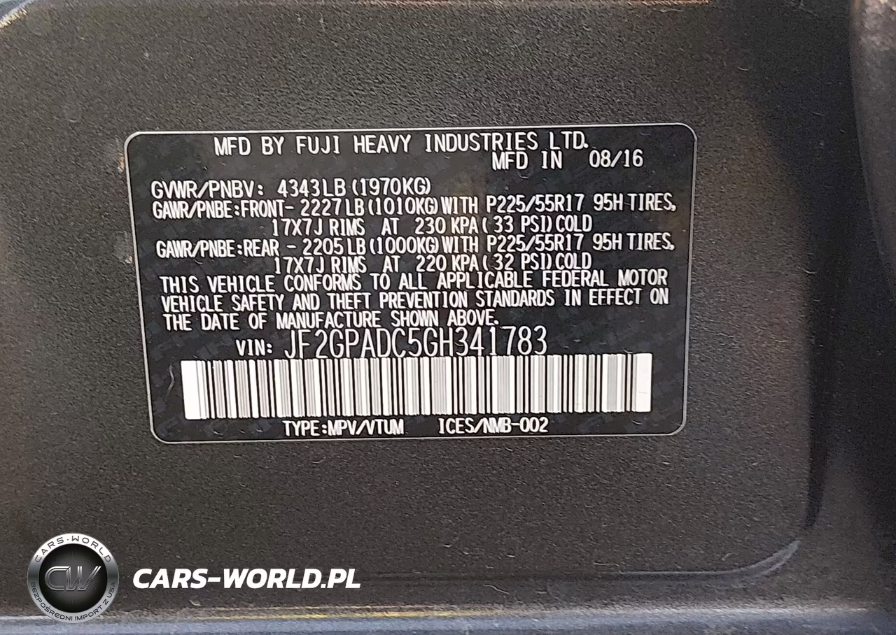 2016 Subaru Crosstrek 2.0I Premium VIN:JF2GPADC5GH341783 - 9