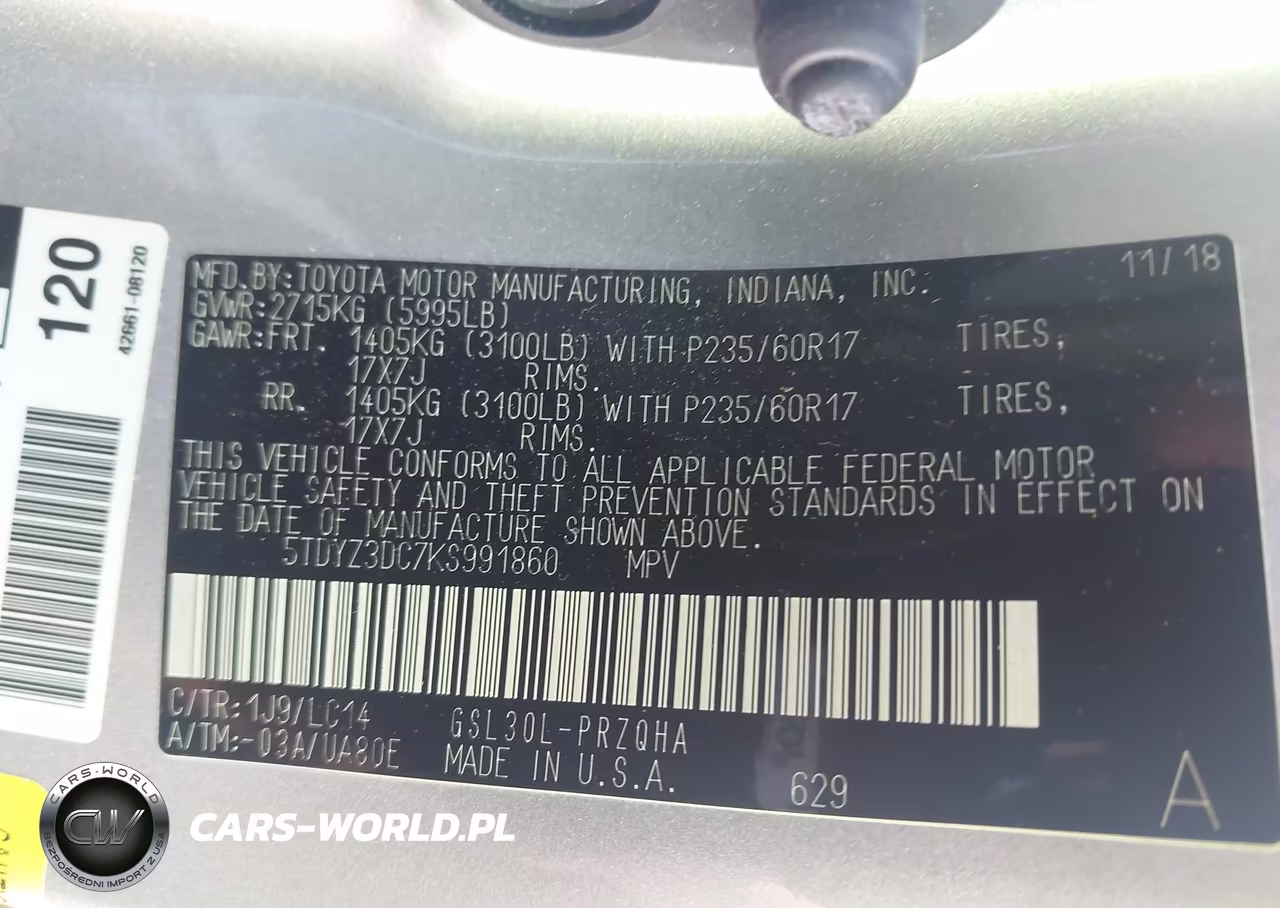 2019 Toyota Sienna Xle Premium 8 Passenger VIN:5TDYZ3DC7KS991860 - 9