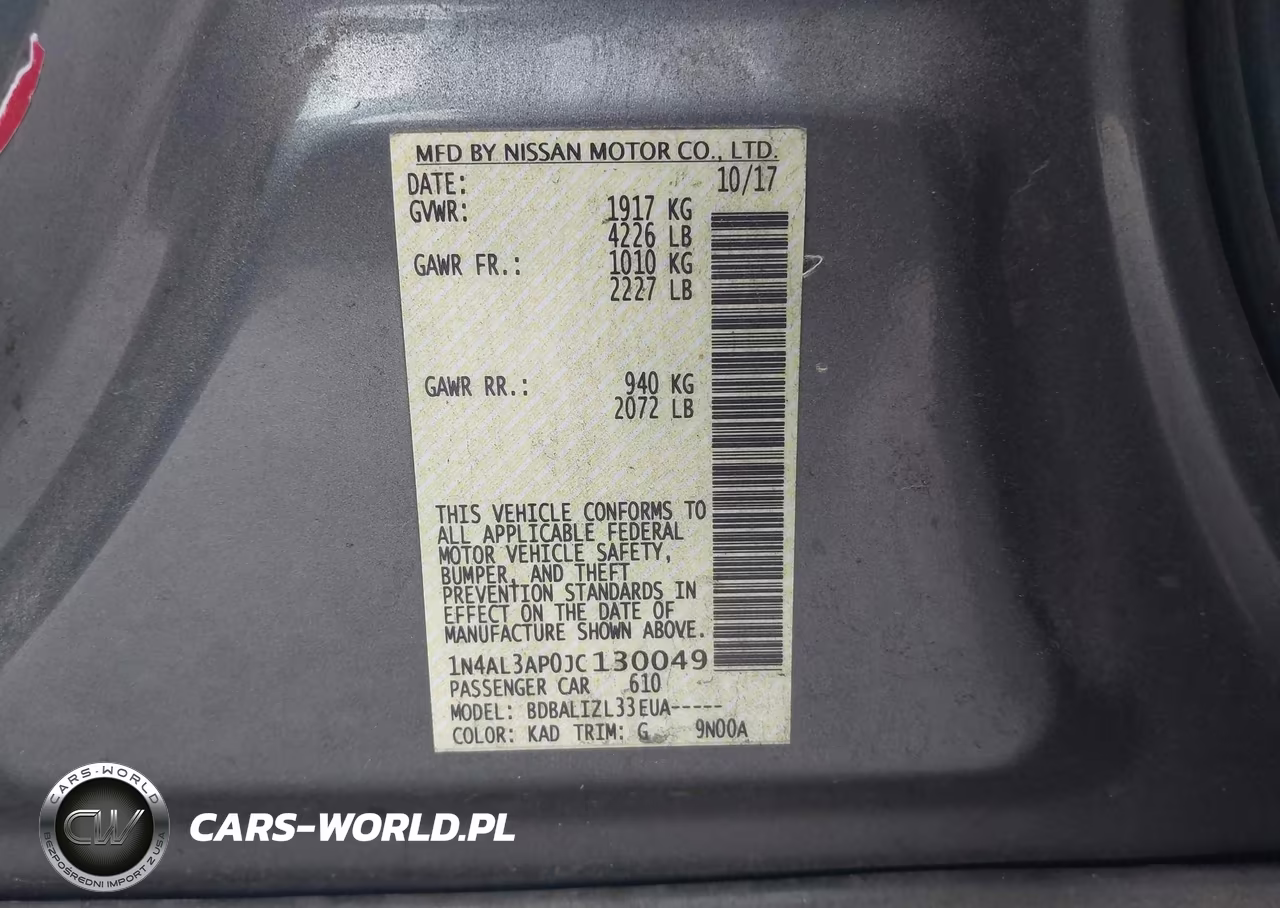 2018 Nissan Altima 2.5 Sv VIN:1N4AL3AP0JC130049 - 9
