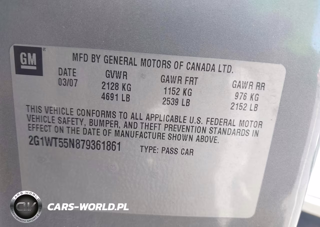 2007 Chevrolet Impala Lt VIN:2G1WT55N879361861 - 9