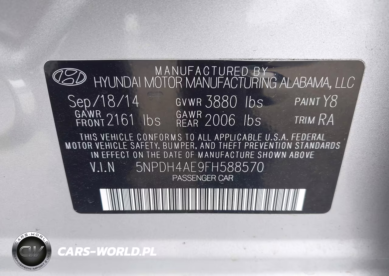 2015 Hyundai Elantra Se VIN:5NPDH4AE9FH588570 - 9