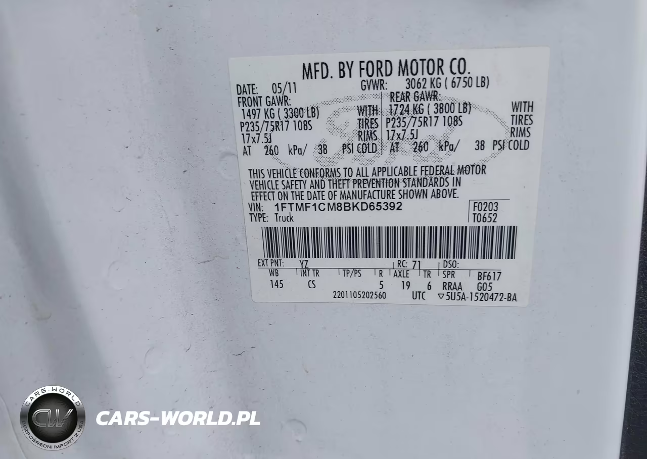 2011 Ford F-150 Xl VIN:1FTMF1CM8BKD65392 - 9