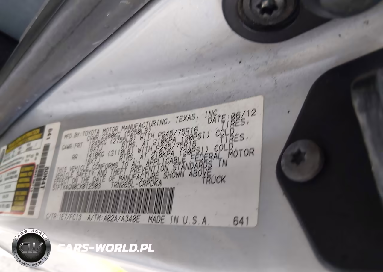 2012 Toyota Tacoma Prerunner VIN:5TFTX4GN0CX012503 - 9