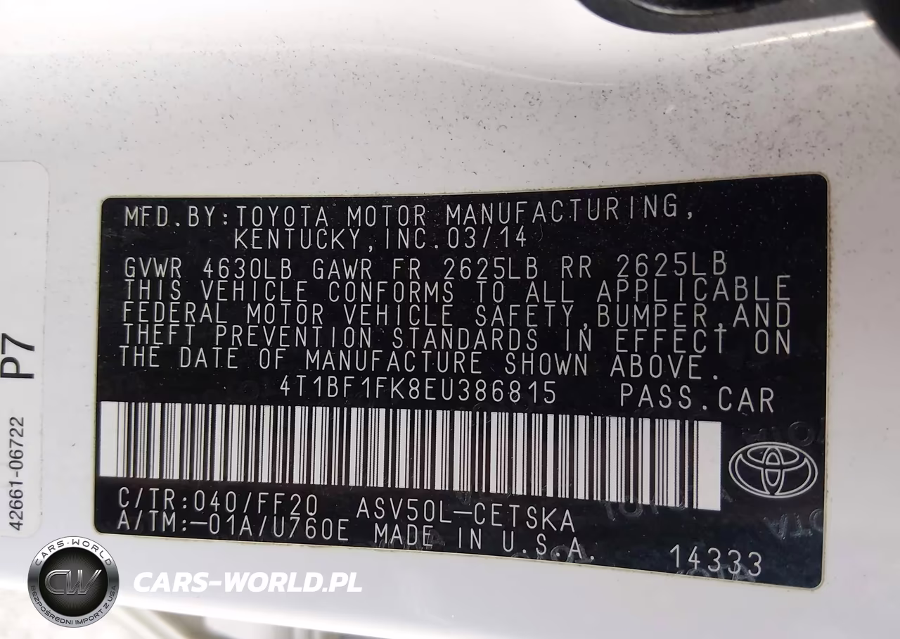 2014 Toyota Camry Se VIN:4T1BF1FK8EU386815 - 9