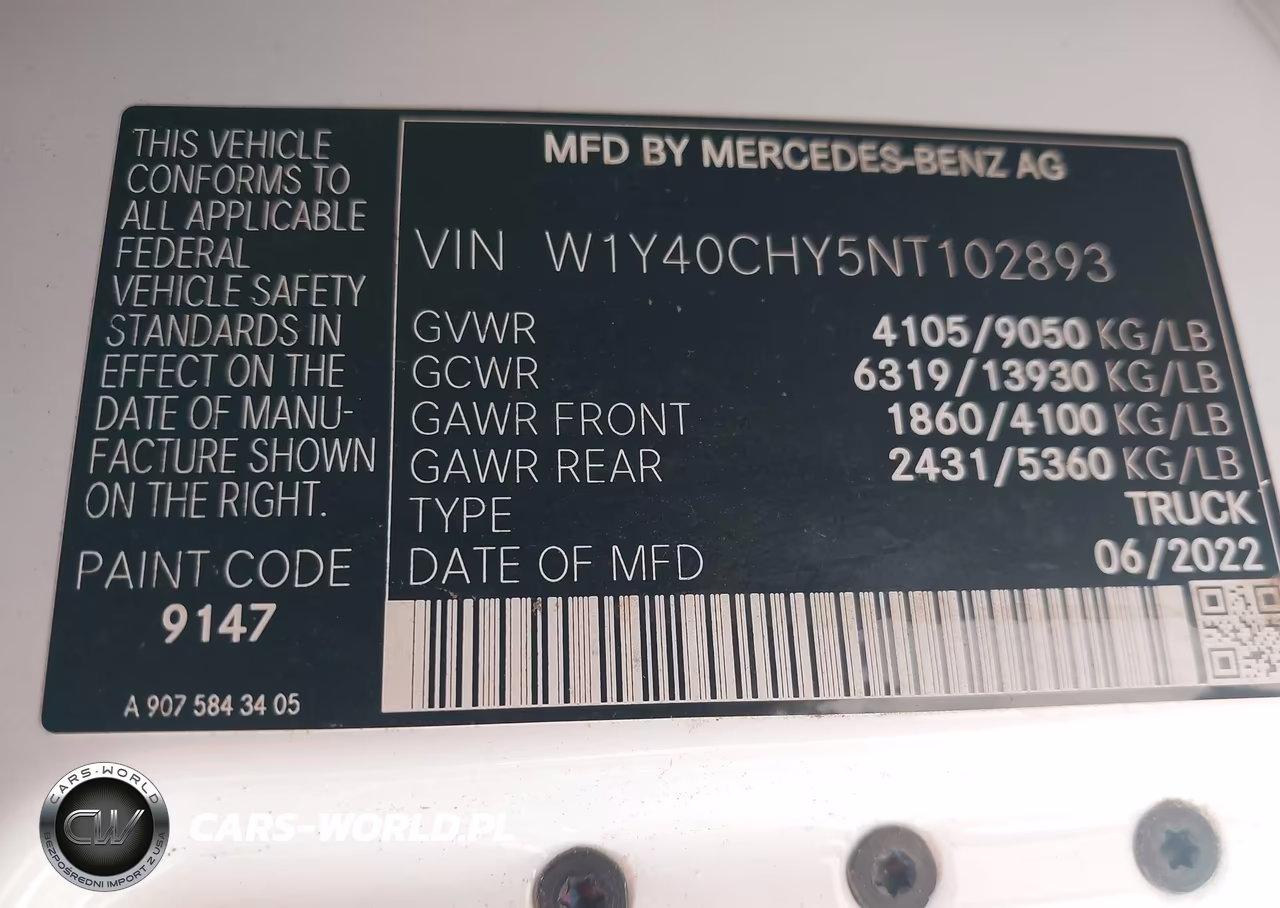 2022 Mercedes-Benz Sprinter 2500 High Roof I4 VIN:W1Y40CHY5NT102893 - 9