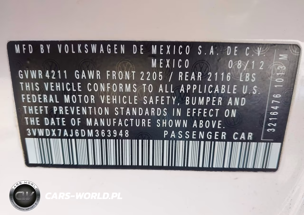 2013 Volkswagen Jetta 2.5L Se VIN:3VWDX7AJ6DM363948 - 9
