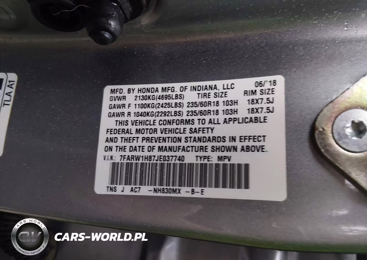 2018 Honda Cr-V Ex-L-Ex-L Navi VIN:7FARW1H87JE037740 - 9