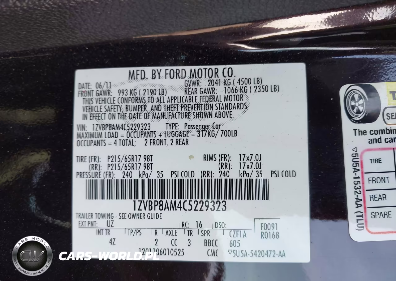 2012 Ford Mustang V6 Premium VIN:1ZVBP8AM4C5229323 - 9