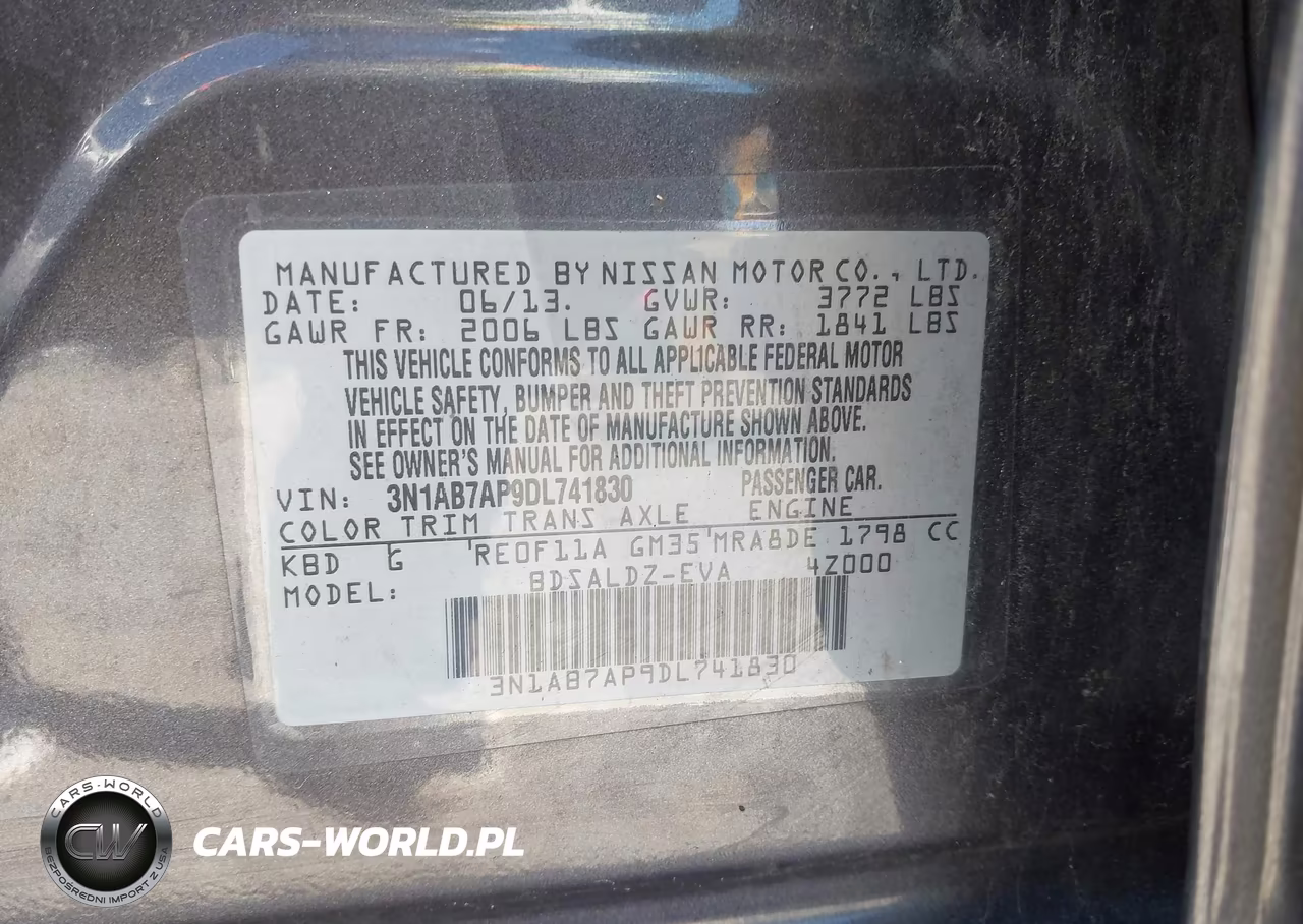 2013 Nissan Sentra Sv VIN:3N1AB7AP9DL741830 - 9
