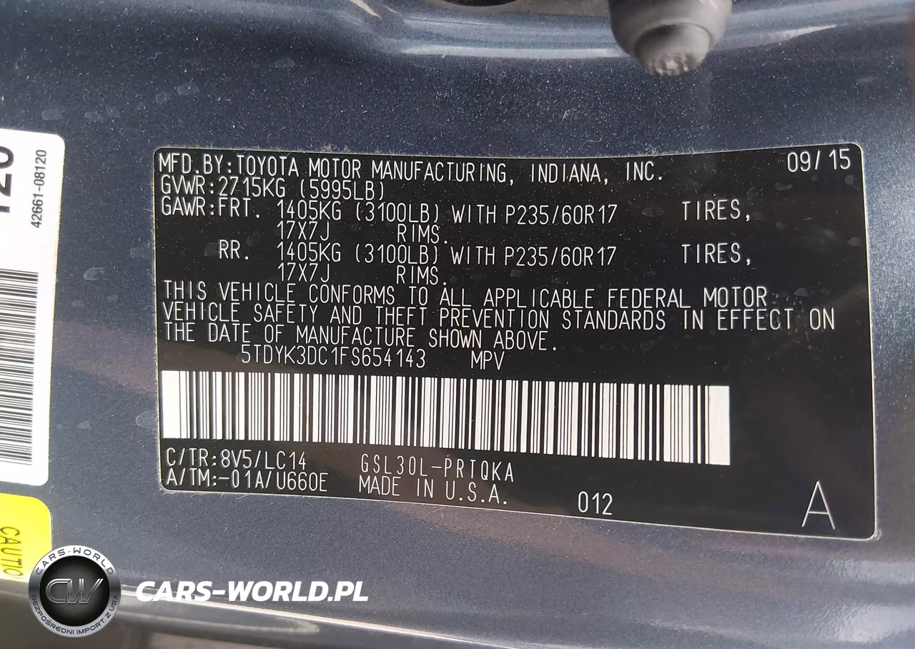 2015 Toyota Sienna Xle 8 Passenger VIN:5TDYK3DC1FS654143 - 9