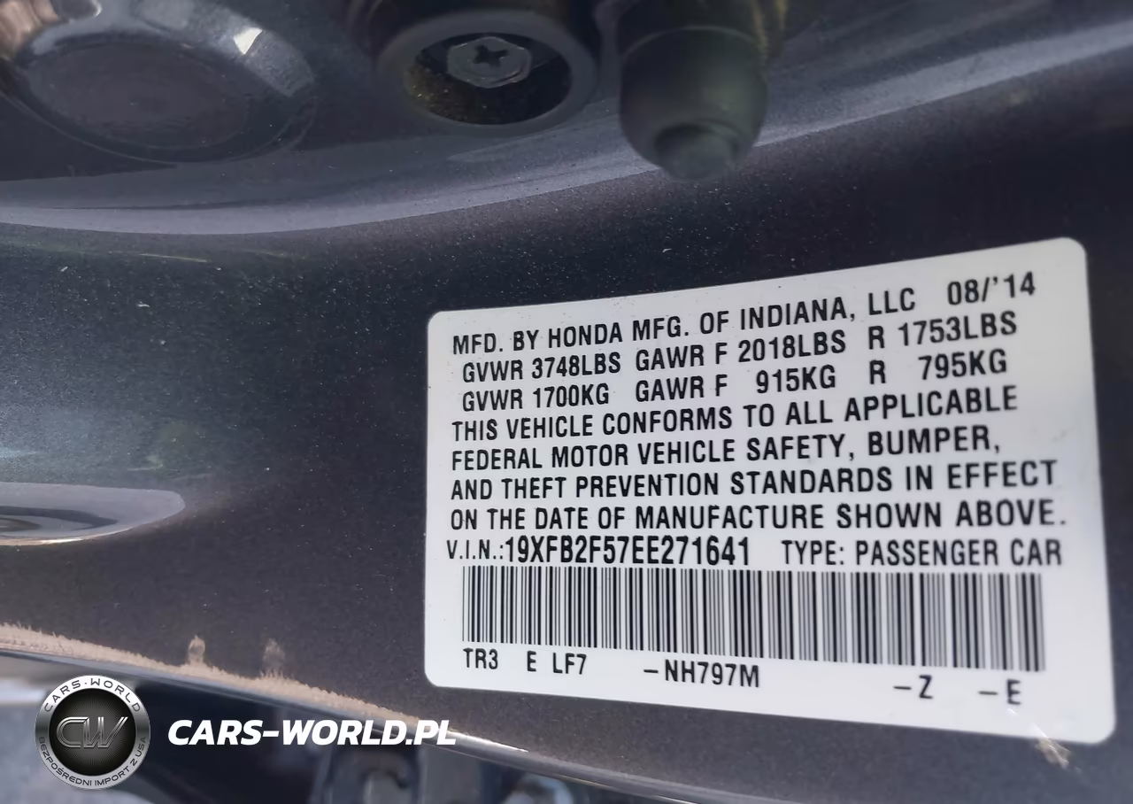 2014 Honda Civic Lx VIN:19XFB2F57EE271641 - 9