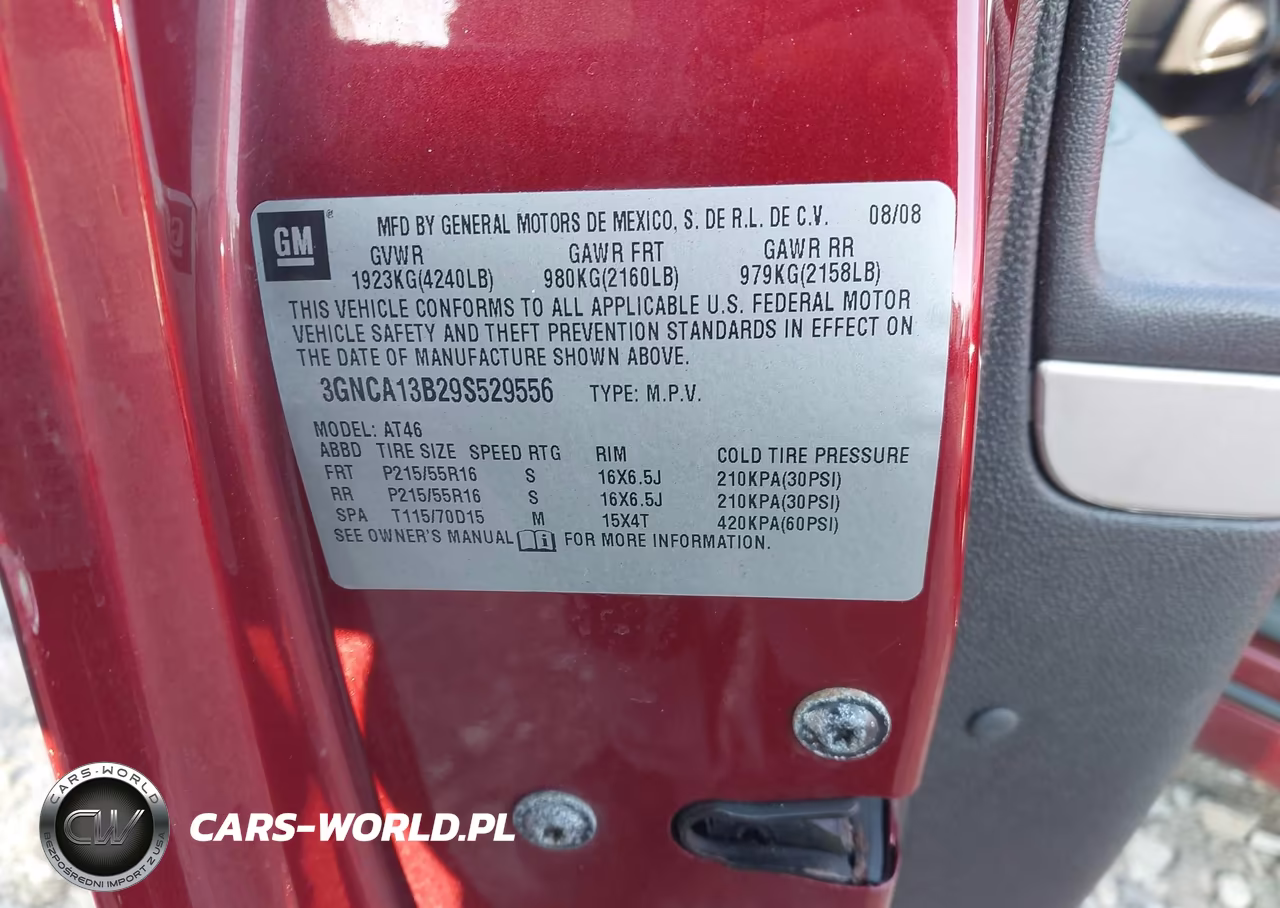 2009 Chevrolet Hhr Ls VIN:3GNCA13B29S529556 - 9