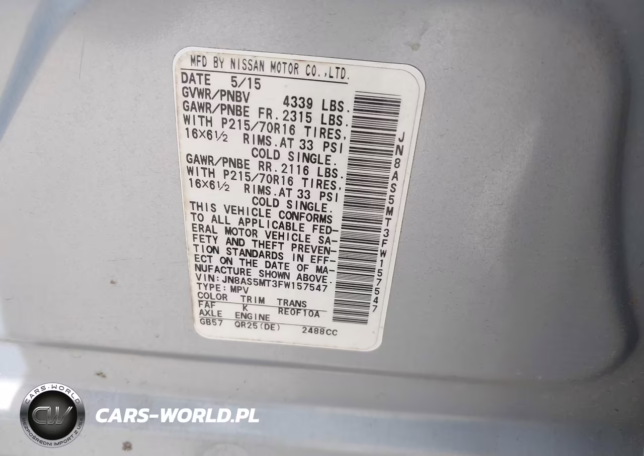 2015 Nissan Rogue Select S VIN:JN8AS5MT3FW157547 - 9