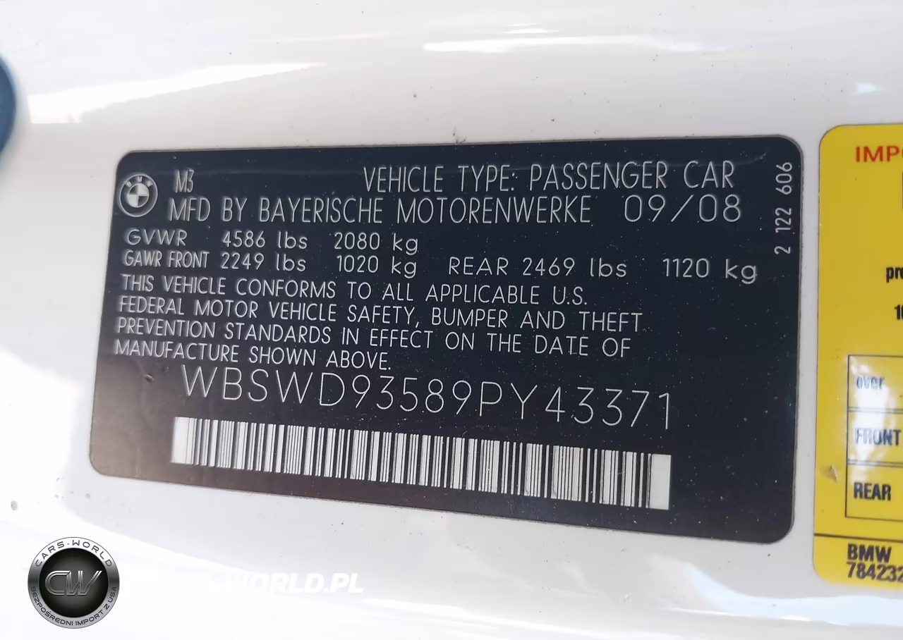 2009 BMW M3 VIN:WBSWD93589PY43371 - 9