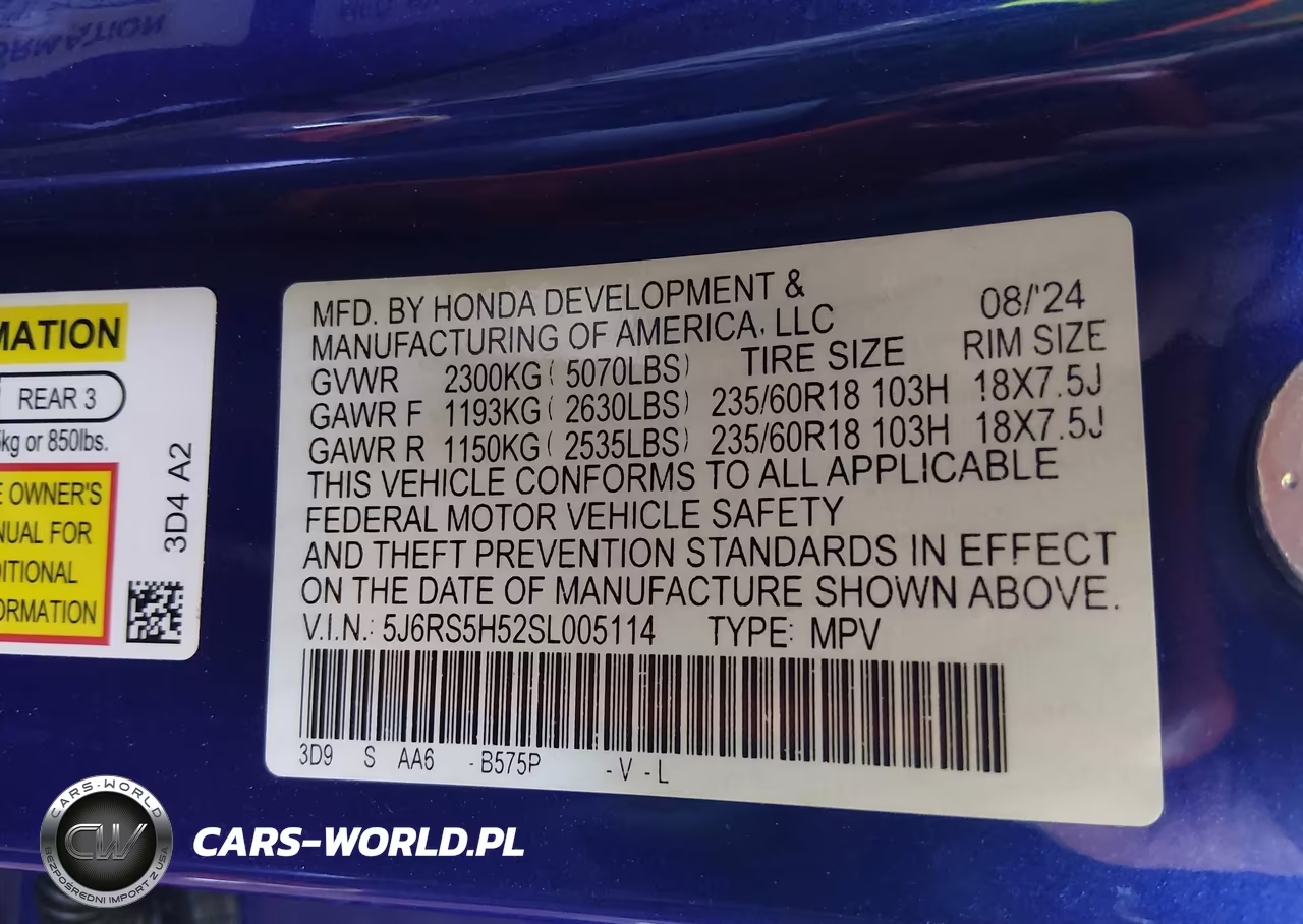 2025 Honda Cr-V Hybrid Sport VIN:5J6RS5H52SL005114 - 9