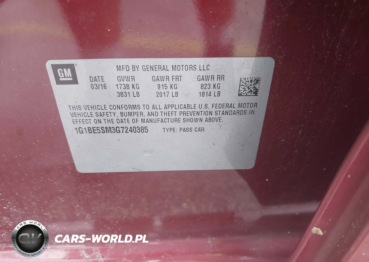 2016 Chevrolet Cruze Lt Auto VIN:1G1BE5SM3G7240385 - 9
