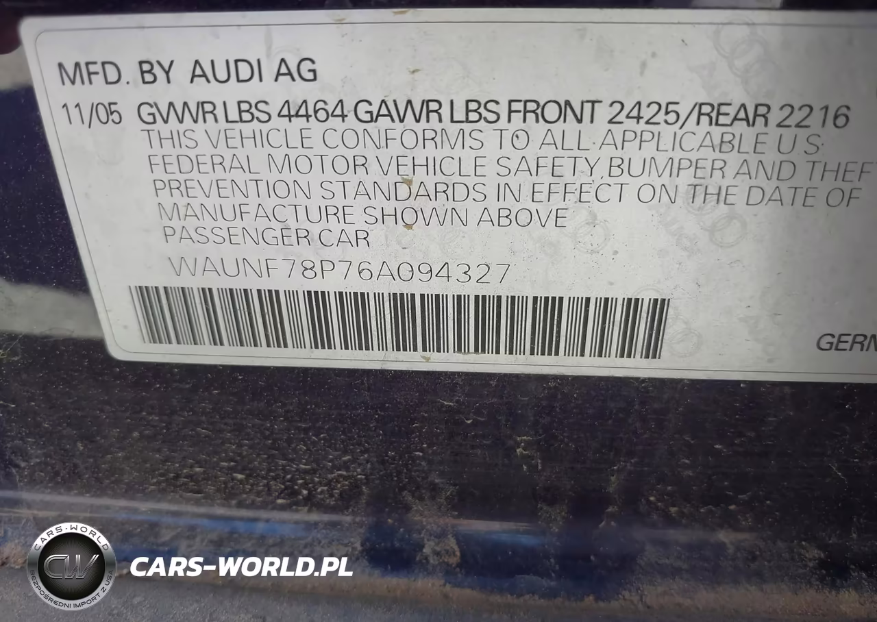 2006 Audi A3 2.0T VIN:WAUNF78P76A094327 - 9