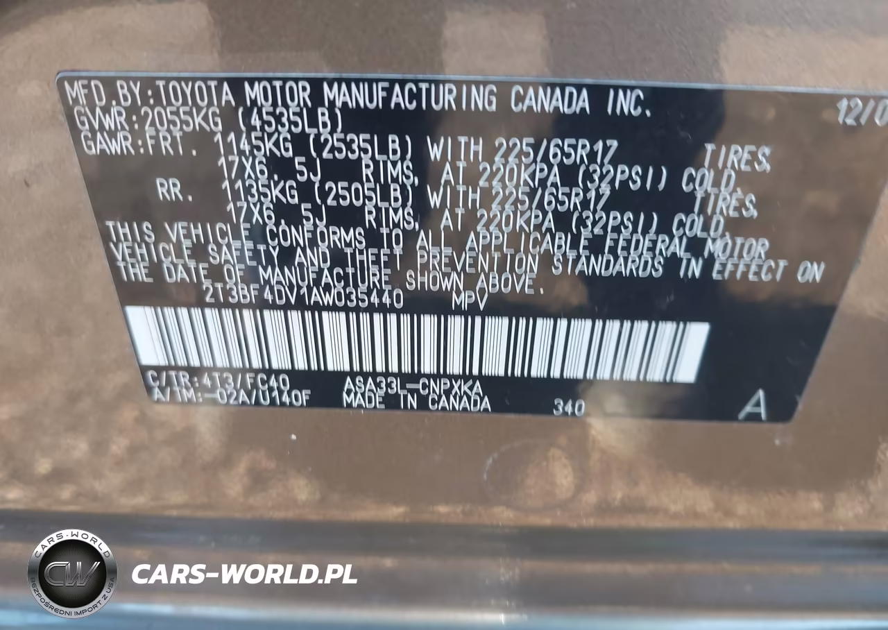 2010 Toyota Rav4 VIN:2T3BF4DV1AW035440 - 9