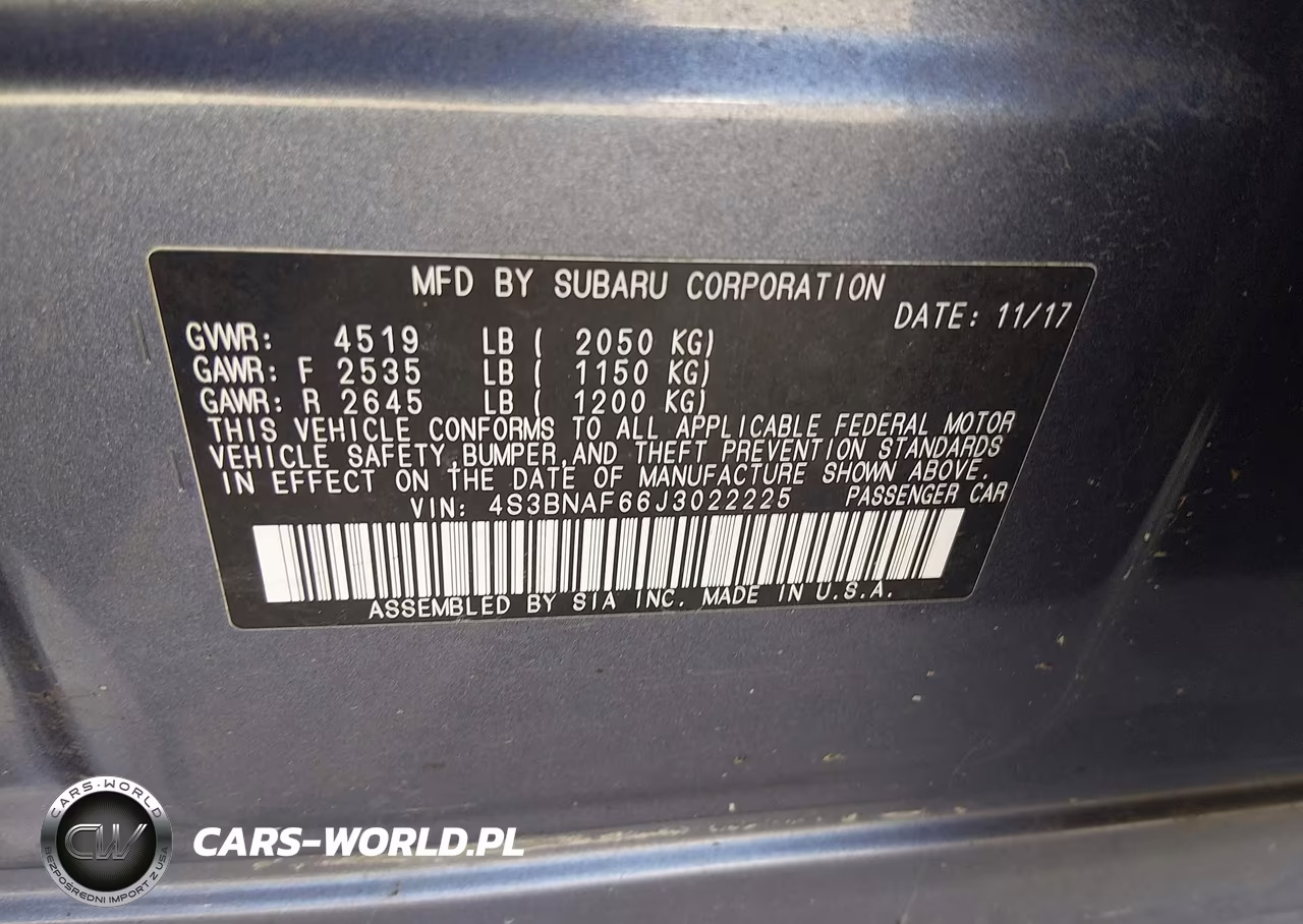 2018 Subaru Legacy 2.5I Premium VIN:4S3BNAF66J3022225 - 9