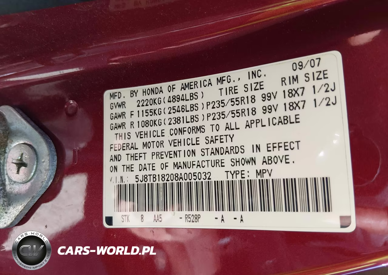 2008 Acura Rdx VIN:5J8TB18208A005032 - 9