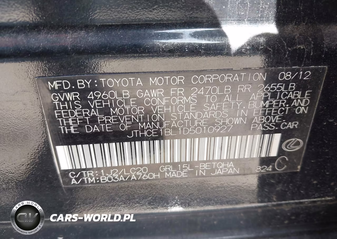 2013 Lexus Gs 350 VIN:JTHCE1BL1D5010927 - 9