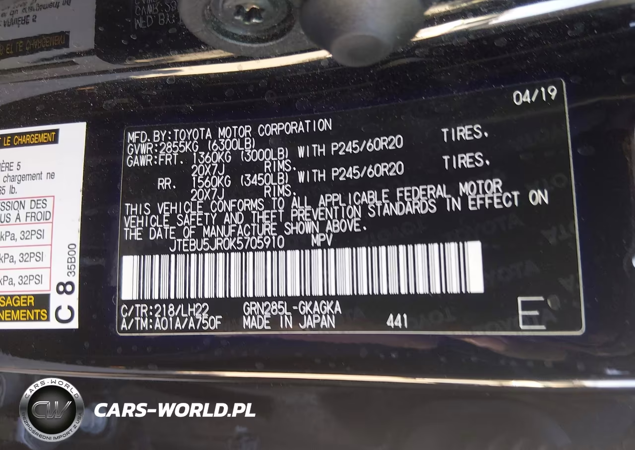 2019 Toyota 4Runner Limited Nightshade VIN:JTEBU5JR0K5705910 - 9
