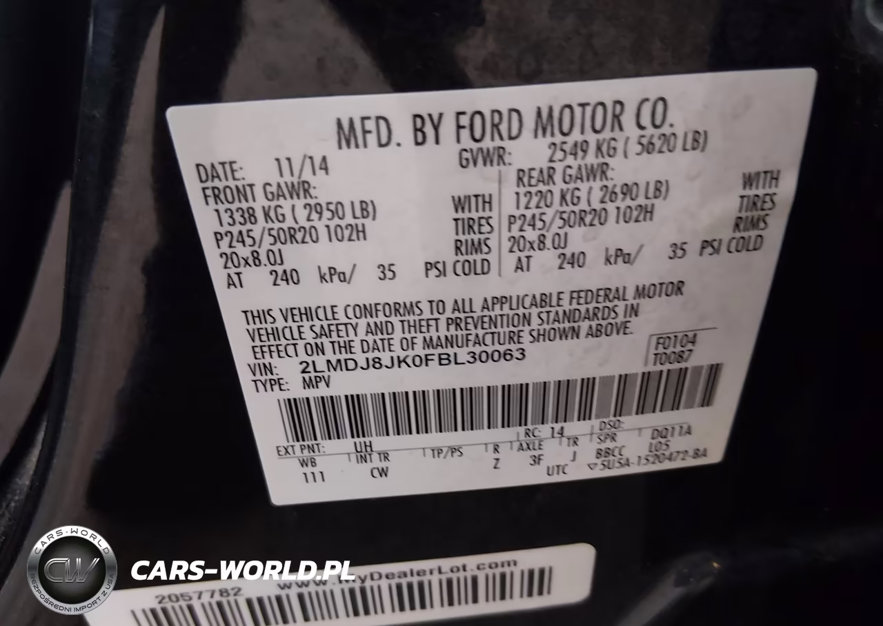 2015 Lincoln Mkx VIN:2LMDJ8JK0FBL30063 - 9