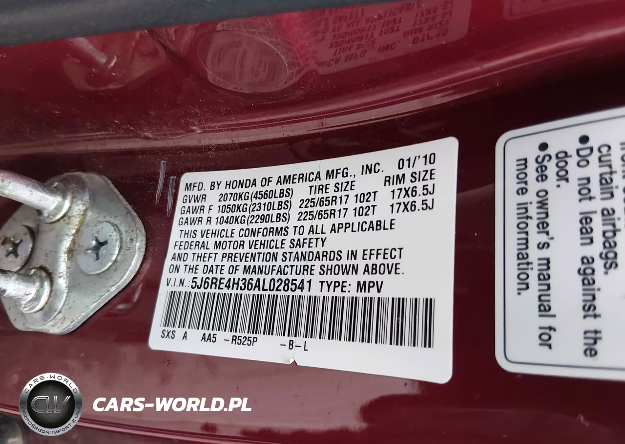 2010 Honda Cr-V Lx VIN:5J6RE4H36AL028541 - 9
