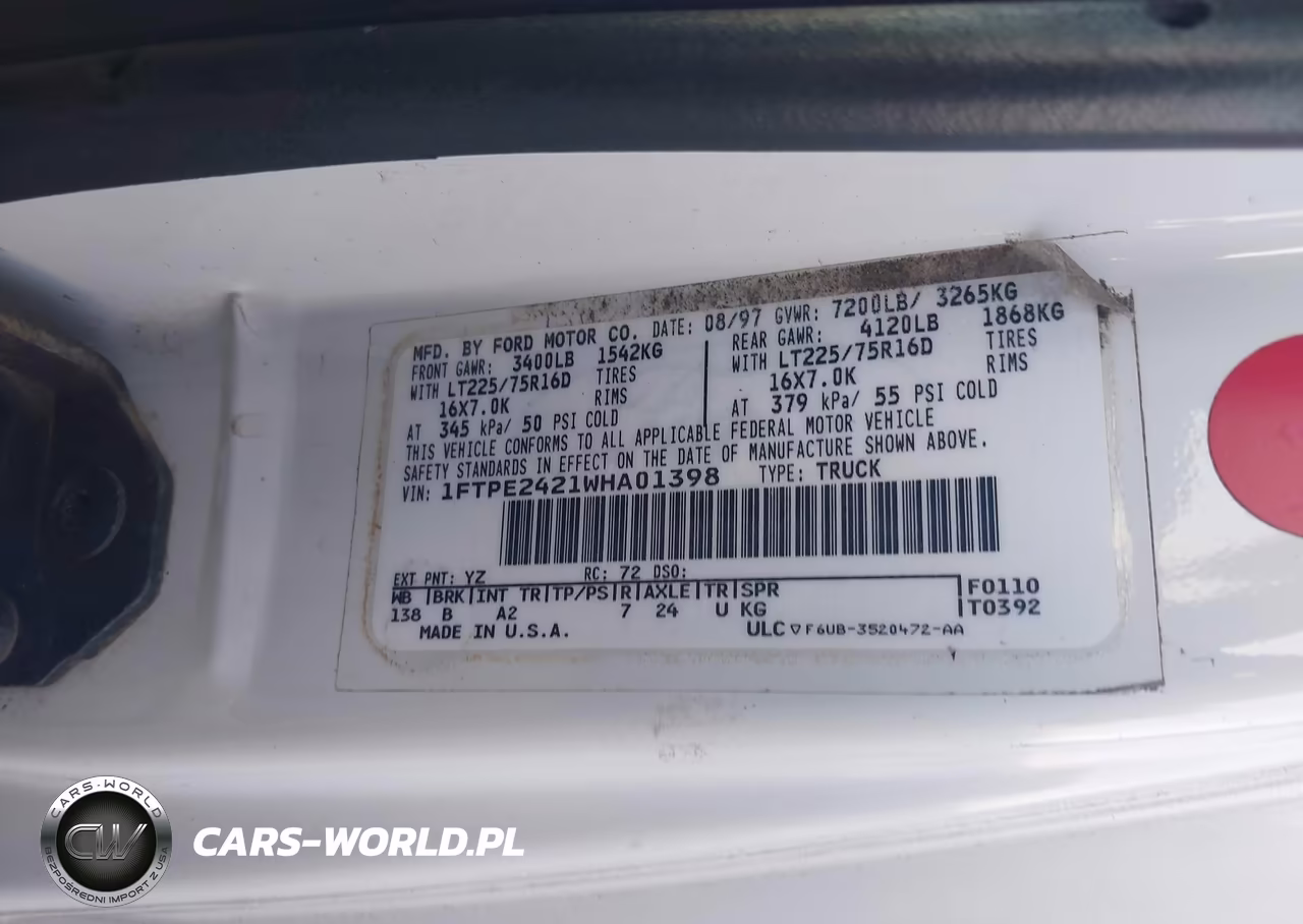 1998 Ford Econoline Commercial VIN:1FTPE2421WHA01398 - 9