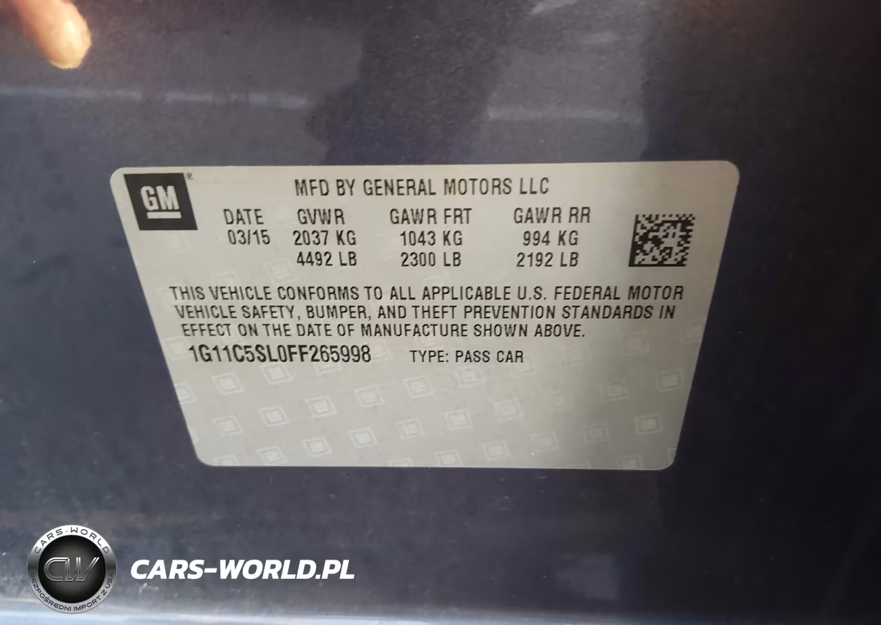 2015 Chevrolet Malibu 1Lt VIN:1G11C5SL0FF265998 - 9