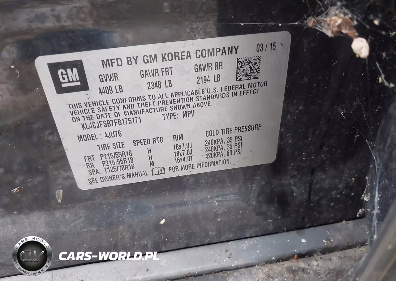 2015 Buick Encore Convenience VIN:KL4CJFSB7FB175171 - 9