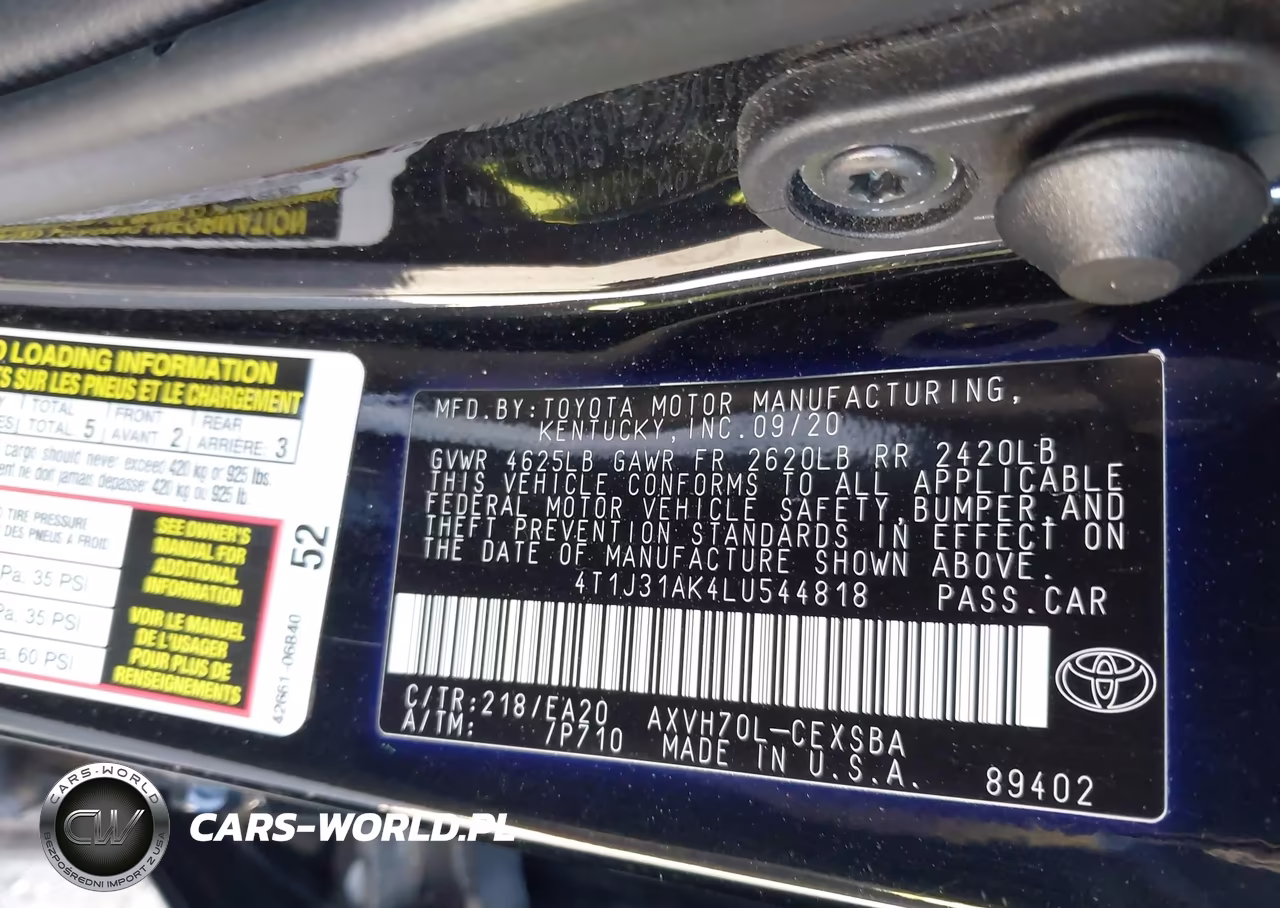 2020 Toyota Camry Se Hybrid VIN:4T1J31AK4LU544818 - 9