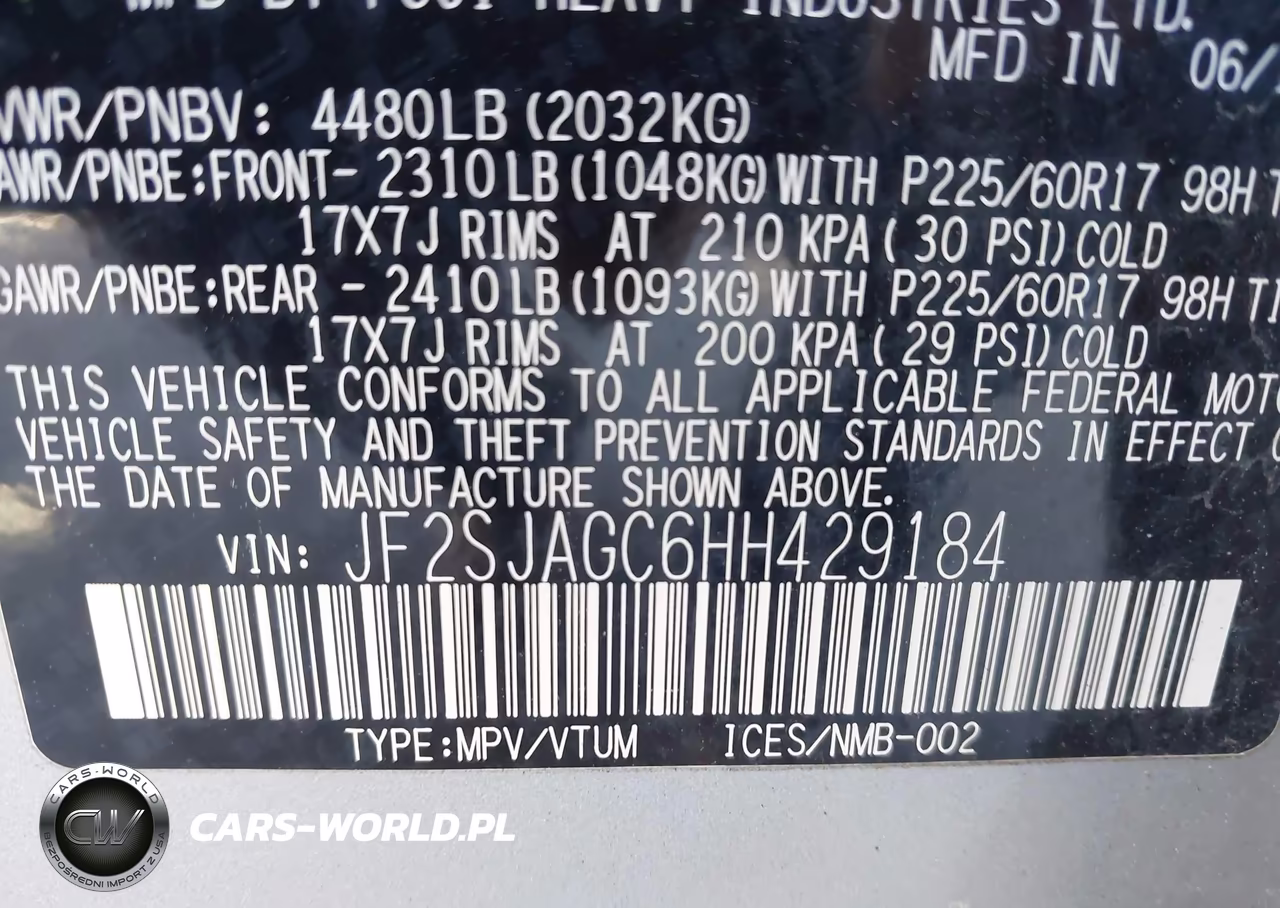 2017 Subaru Forester 2.5I Premium VIN:JF2SJAGC6HH429184 - 9