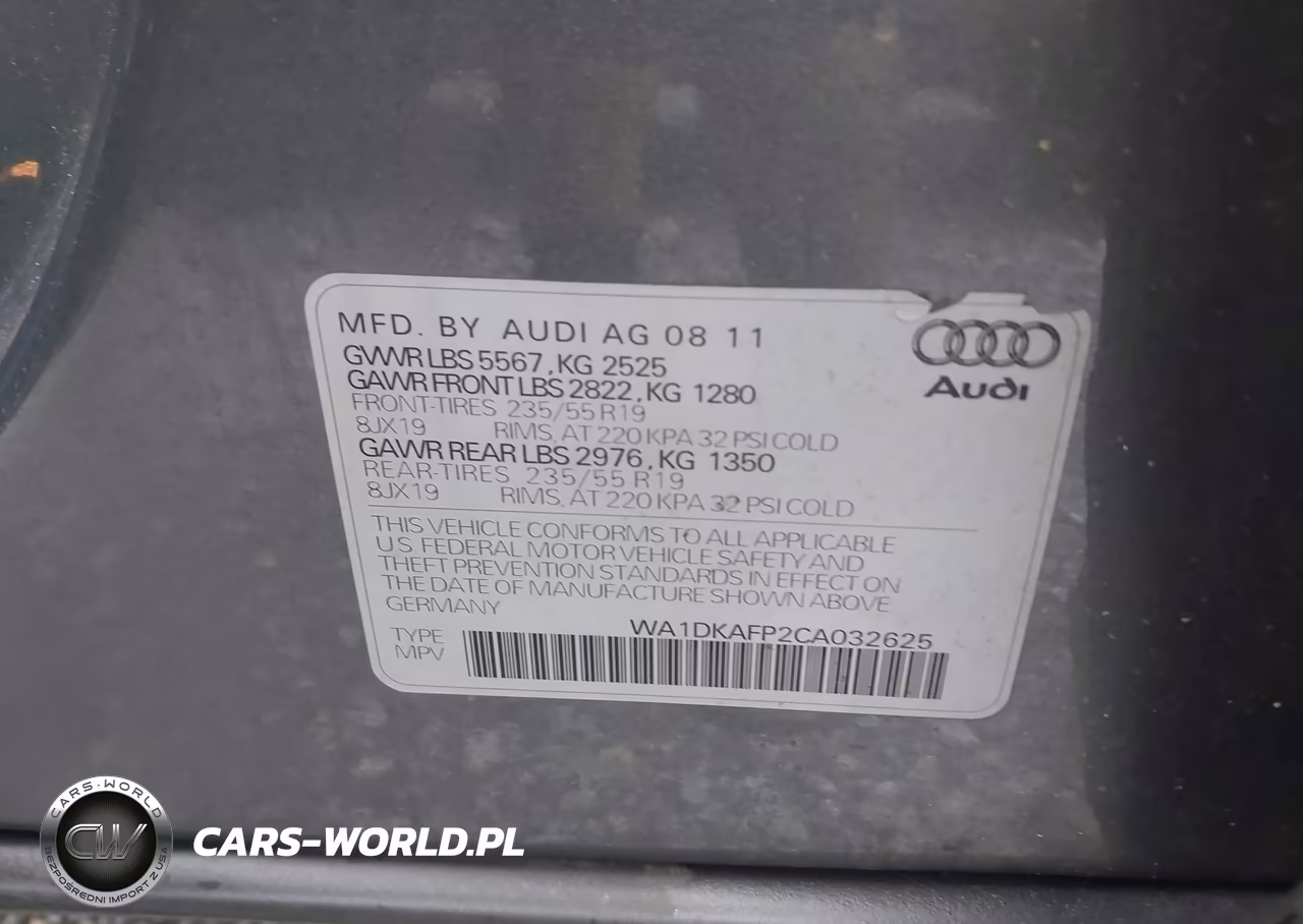 2012 Audi Q5 3.2 Premium Plus VIN:WA1DKAFP2CA032625 - 9