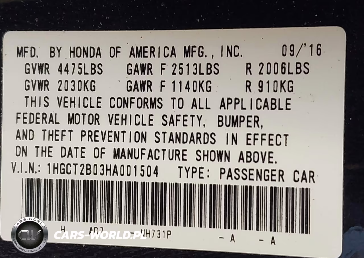 2017 Honda Accord Touring V6 VIN:1HGCT2B03HA001504 - 9