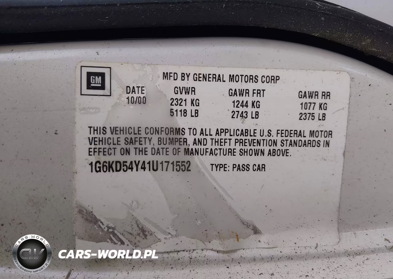 2001 Cadillac Deville Standard W-W20 VIN:1G6KD54Y41U171552 - 9