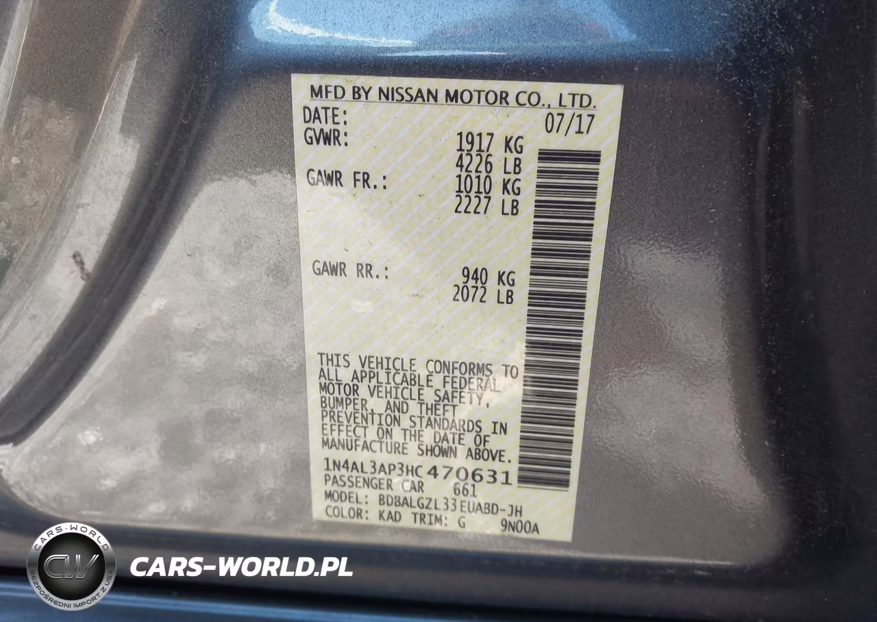 2017 Nissan Altima 2.5 S VIN:1N4AL3AP3HC470631 - 9