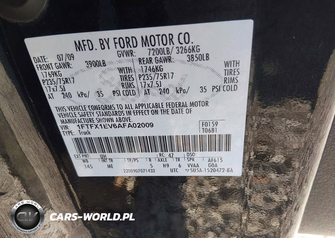 2010 Ford F-150 Fx4-Lariat-Xl-Xlt VIN:1FTFX1EV6AFA02009 - 9