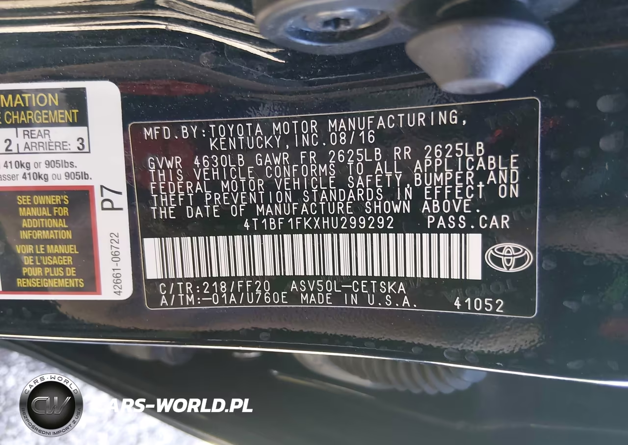 2017 Toyota Camry Se VIN:4T1BF1FKXHU299292 - 9