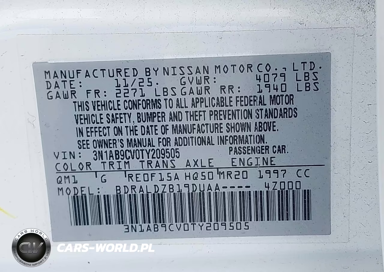 2026 Nissan Sentra Sv VIN:3N1AB9CV0TY209505 - 9