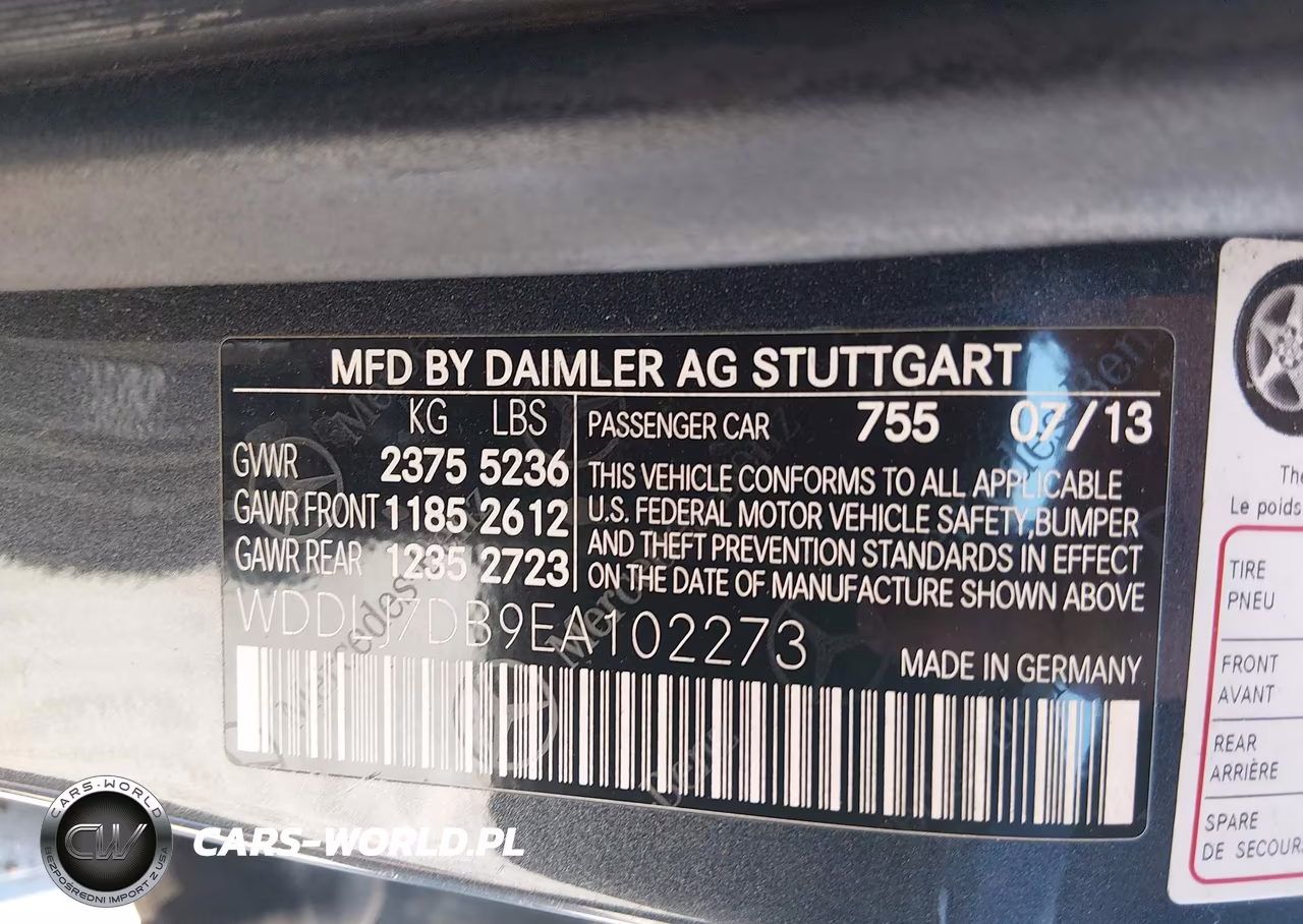 2014 Mercedes-Benz Cls 550 VIN:WDDLJ7DB9EA102273 - 9
