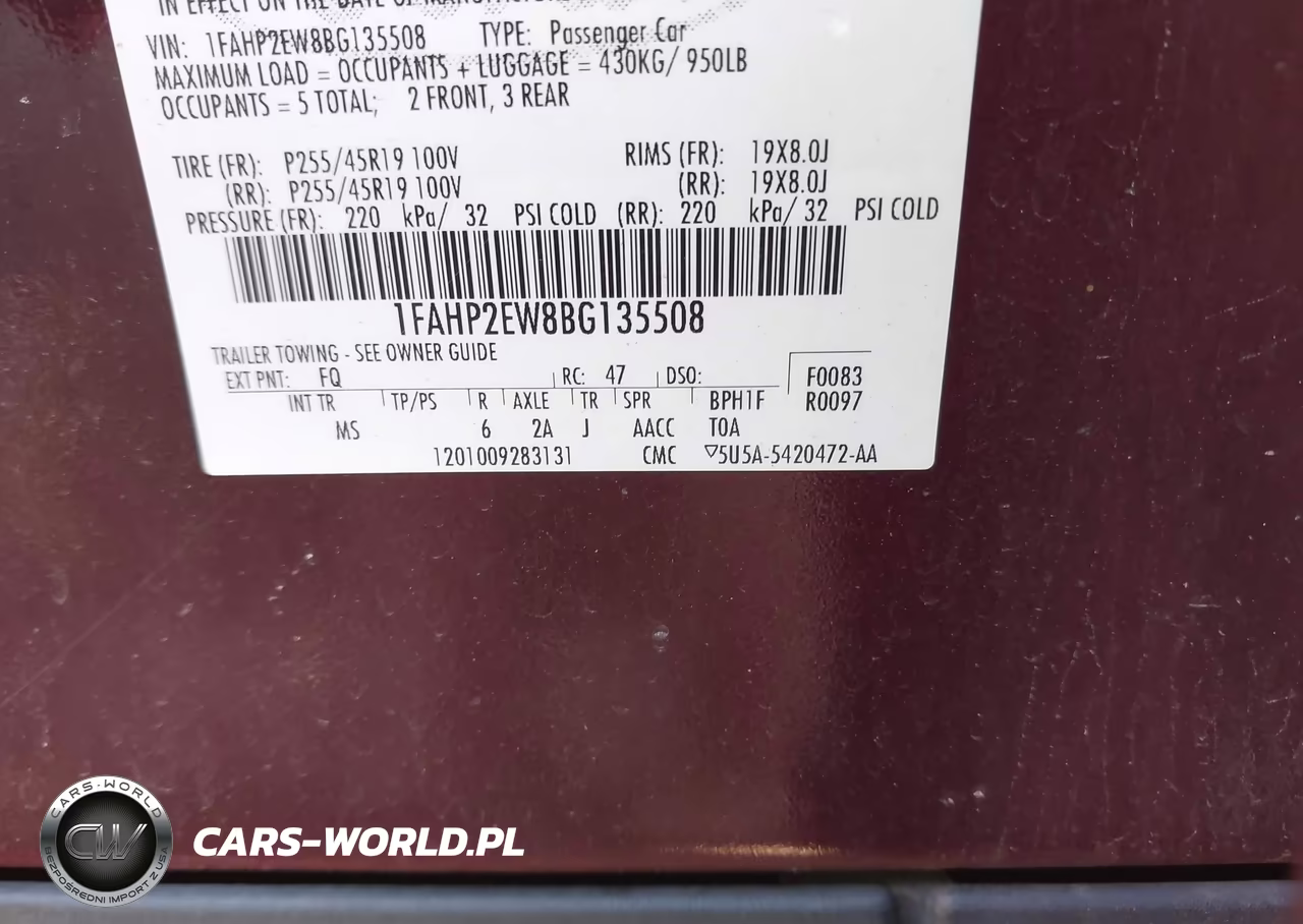 2011 Ford Taurus Sel VIN:1FAHP2EW8BG135508 - 9
