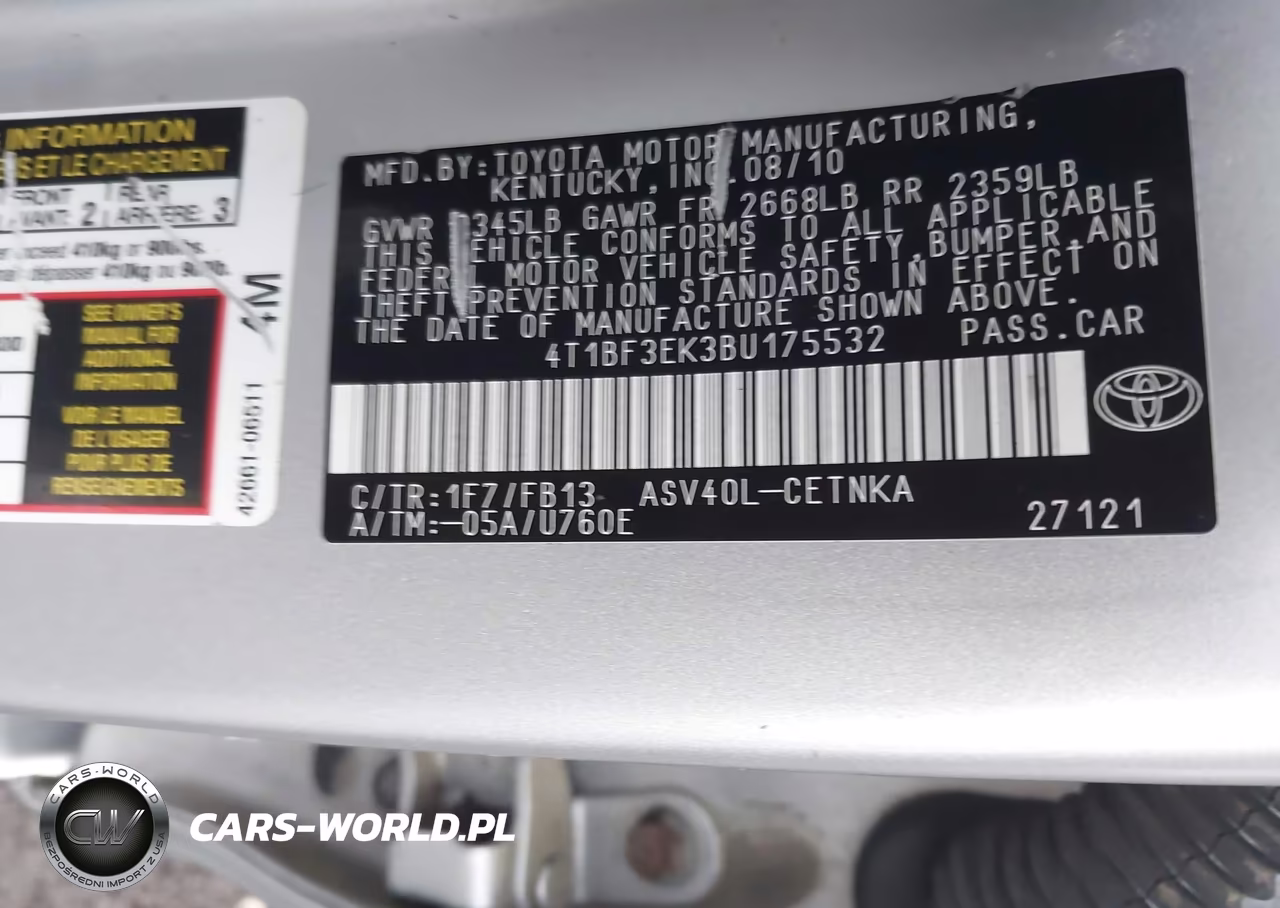 2011 Toyota Camry Le VIN:4T1BF3EK3BU175532 - 9