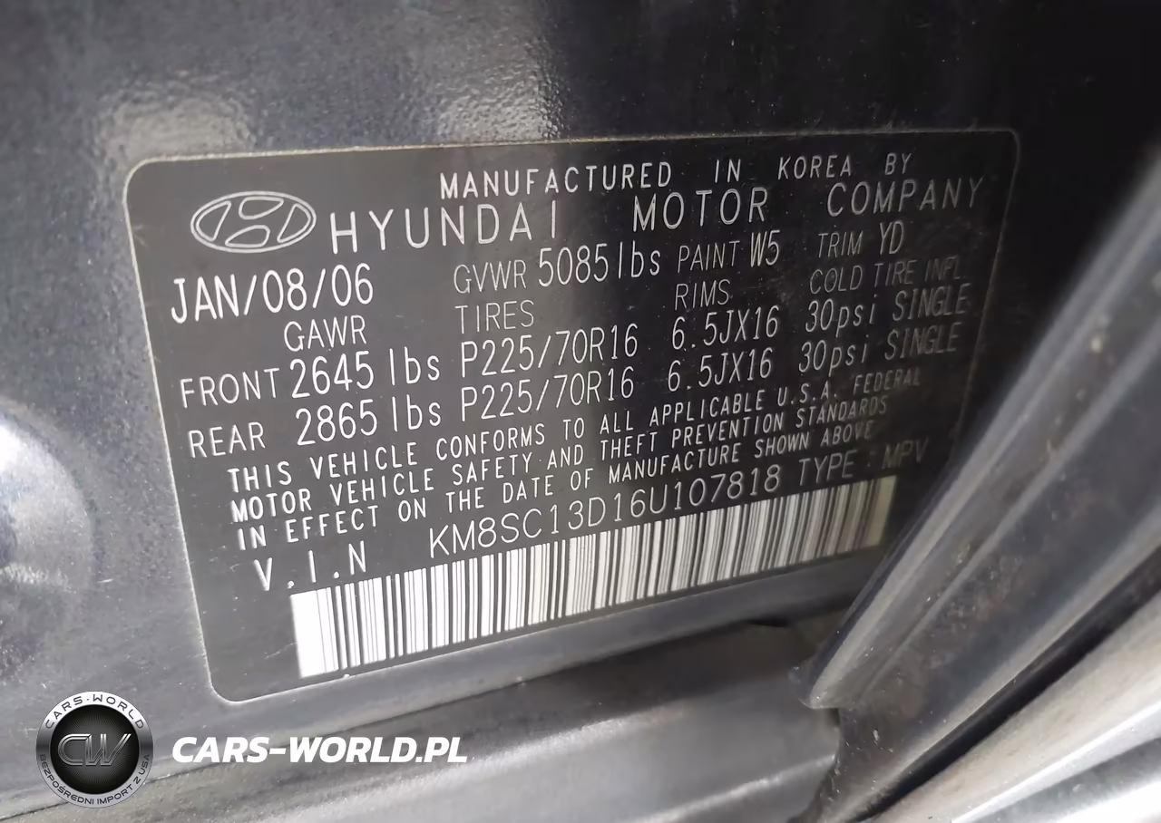 2006 Hyundai Santa Fe Gls VIN:KM8SC13D16U107818 - 9