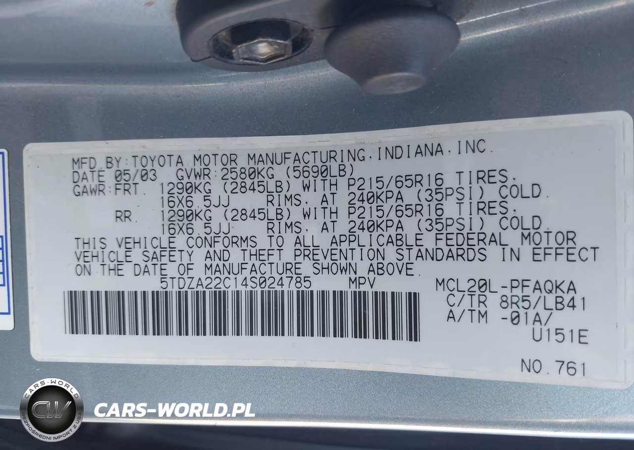 2004 Toyota Sienna Xle VIN:5TDZA22C14S024785 - 9