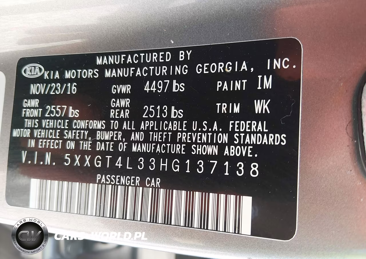 2017 Kia Optima Lx VIN:5XXGT4L33HG137138 - 9