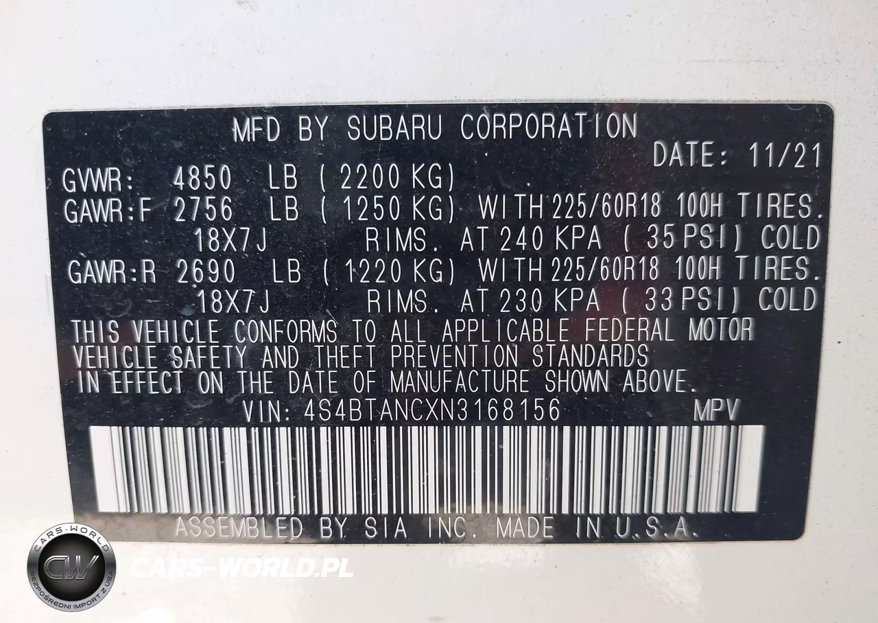 2022 Subaru Outback Limited VIN:4S4BTANCXN3168156 - 9