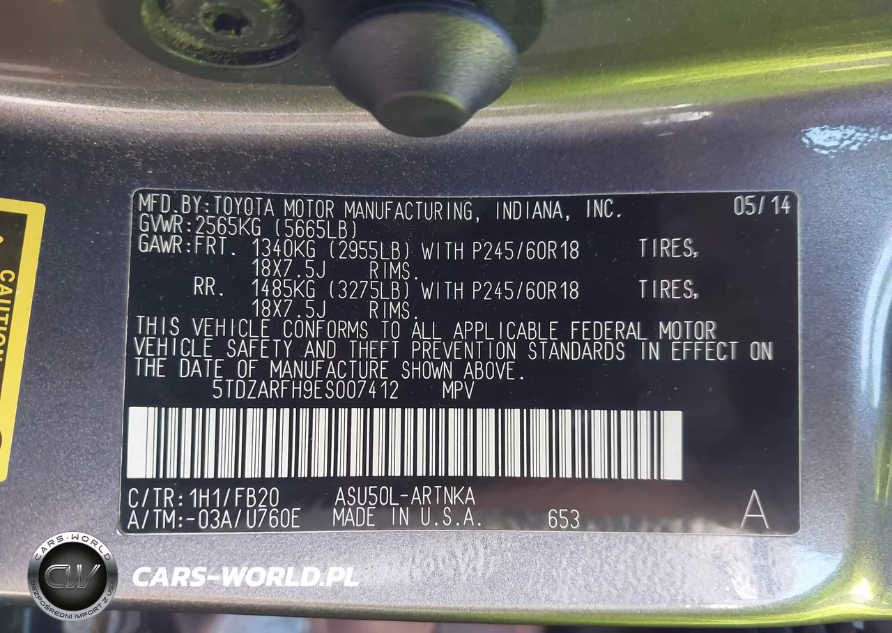 2014 Toyota Highlander Le VIN:5TDZARFH9ES007412 - 9
